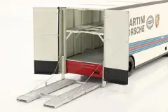 SCHUCO - MERCEDES BENZ - O317 TRUCK CAR TRANSPORTER PORSCHE MARTINI RACING 1968