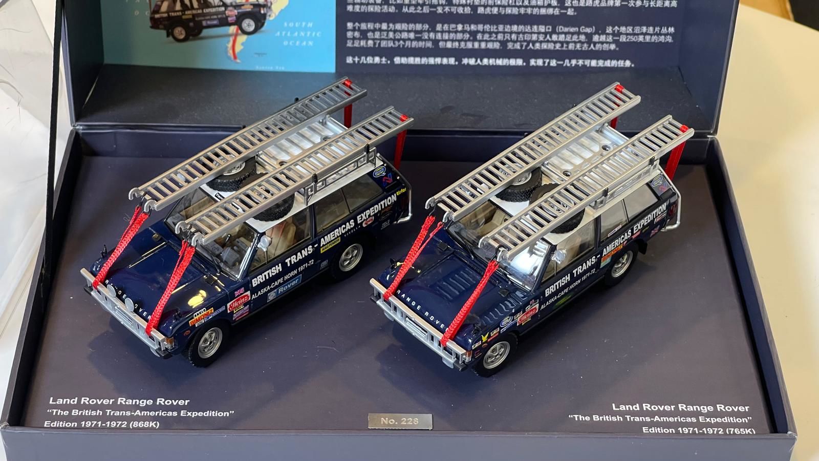 ALMOST-REAL - LAND ROVER - SET 2X RANGE ROVER THE BRITISH TRANS AMERICAS EXPEDITION 1971