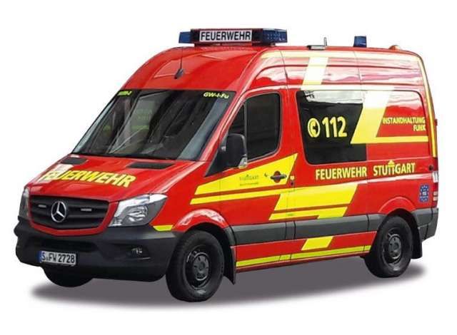 1/87 Mercedes Benz Sprinter Berufsfeuerwehr Stuttgart, red/yellow