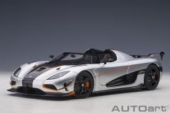 1/18 AUTOart Koenigsegg Agera RS (Moon Silver/Carbon) with Orange Accents - 79024