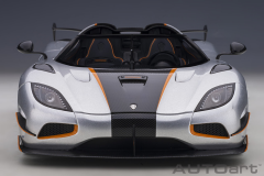 1/18 AUTOart Koenigsegg Agera RS (Moon Silver/Carbon) with Orange Accents - 79024