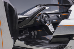 1/18 AUTOart Koenigsegg Agera RS (Moon Silver/Carbon) with Orange Accents - 79024