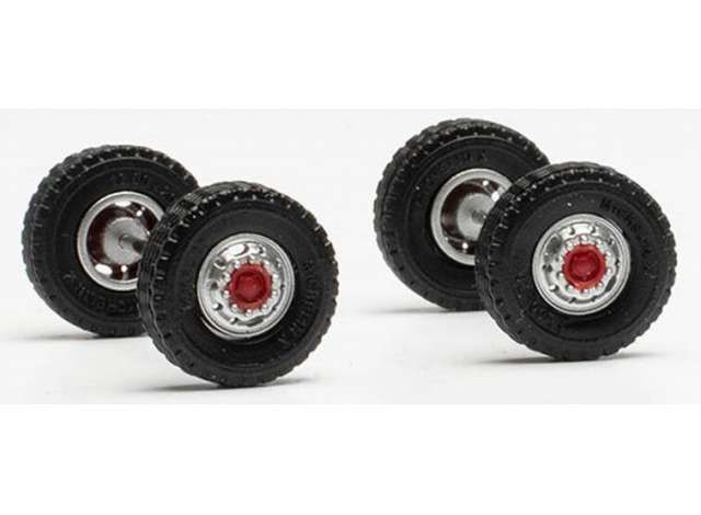 1/87 Wheelset street 11.00x20, chrome/black/red