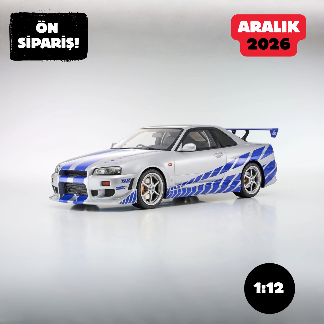 Ön Sipariş - 1/12 KYOSHO Nissan Skyline GT-R R34 - BRIAN O'CONNER - KSR12007A