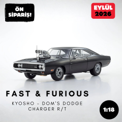 Ön Sipariş - 1/18 KYOSHO Dodge Charger R/T - Dom's Charger - 08974FF