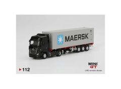 1/64 Mercedes Benz Actros With 40FT Container Left Hand Drive, black/grey
