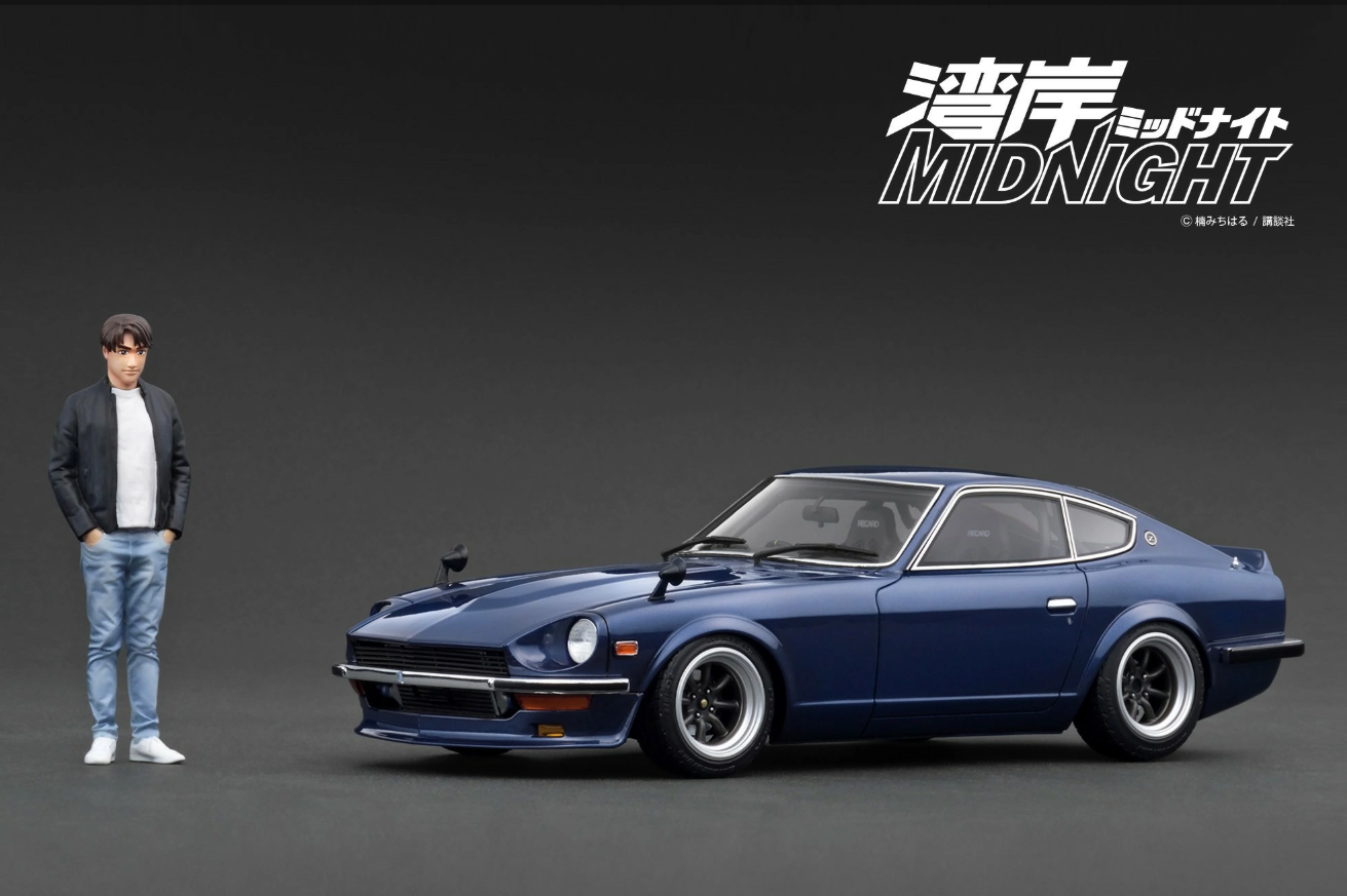 1/18 Ignition Model NISSAN Fairlady Z (S30) Blue 湾岸MIDNIGHT Devil's Z With Mr. Akio Asakura