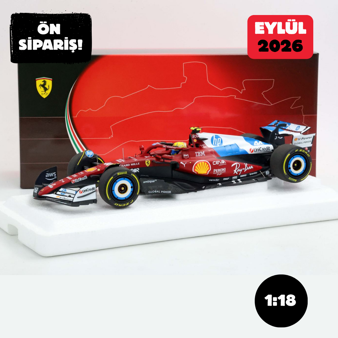 Ön Sipariş - 1/18 BBR Ferrari SF25 F1 Miami GP Special Livery Lewis Hamilton - polyfoam - P18267B44 / BBR251944