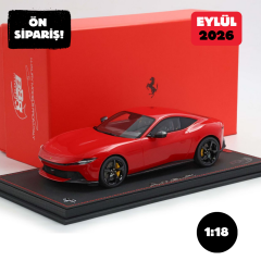 Ön Sipariş - 1/18 BBR Ferrari Amalfi Rosso Corsa with black rims - P18272A1