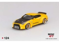 1/64 Pandem Nissan GT-R R35 Duck Tail, metallic yellow with carbon