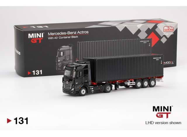 1/64 Mercedes Benz Actros With 40FT Container, black