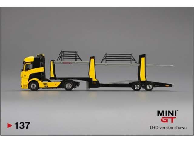 1/64 Mercedes-Benz Actros with Car Trailer, yellow/black