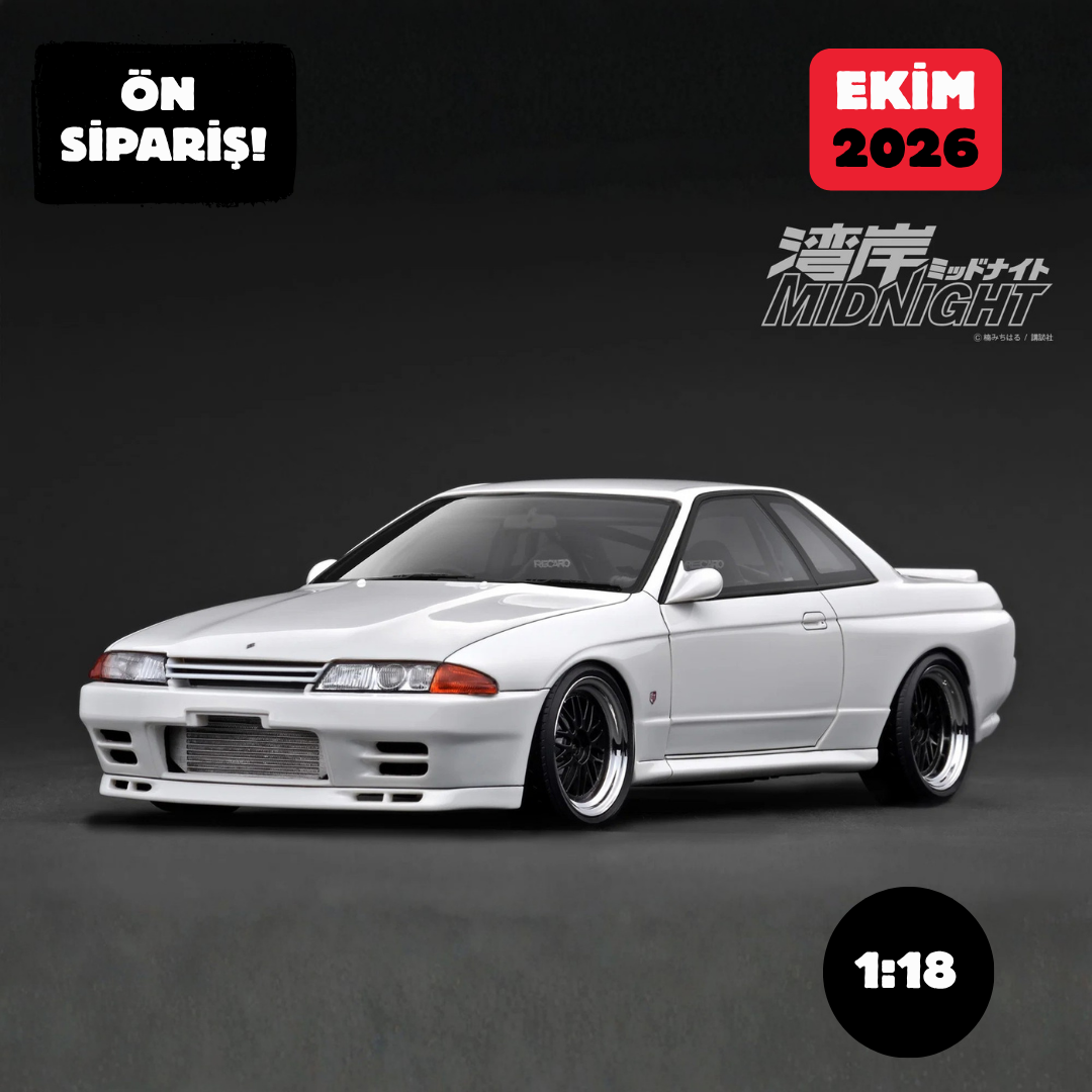 Ön Sipariş - 1/18 Ignition NISSAN SKYLINE GT-R (R32) White 湾岸MIDNIGHT Reina's R - IG3596