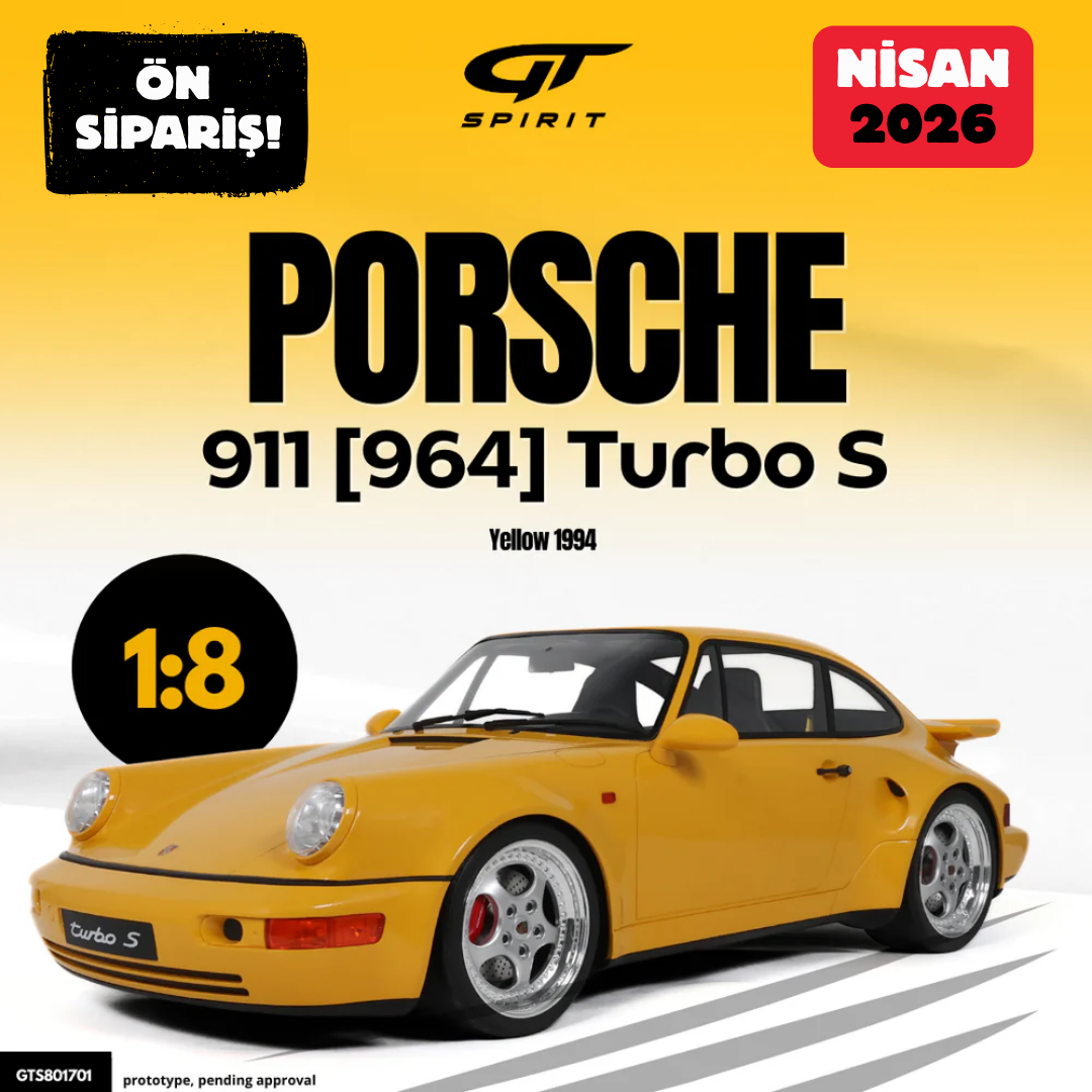 Ön Sipariş - 1/8 GT Spirit PORSCHE 911 (964) Turbo S, Yellow - GTS801701