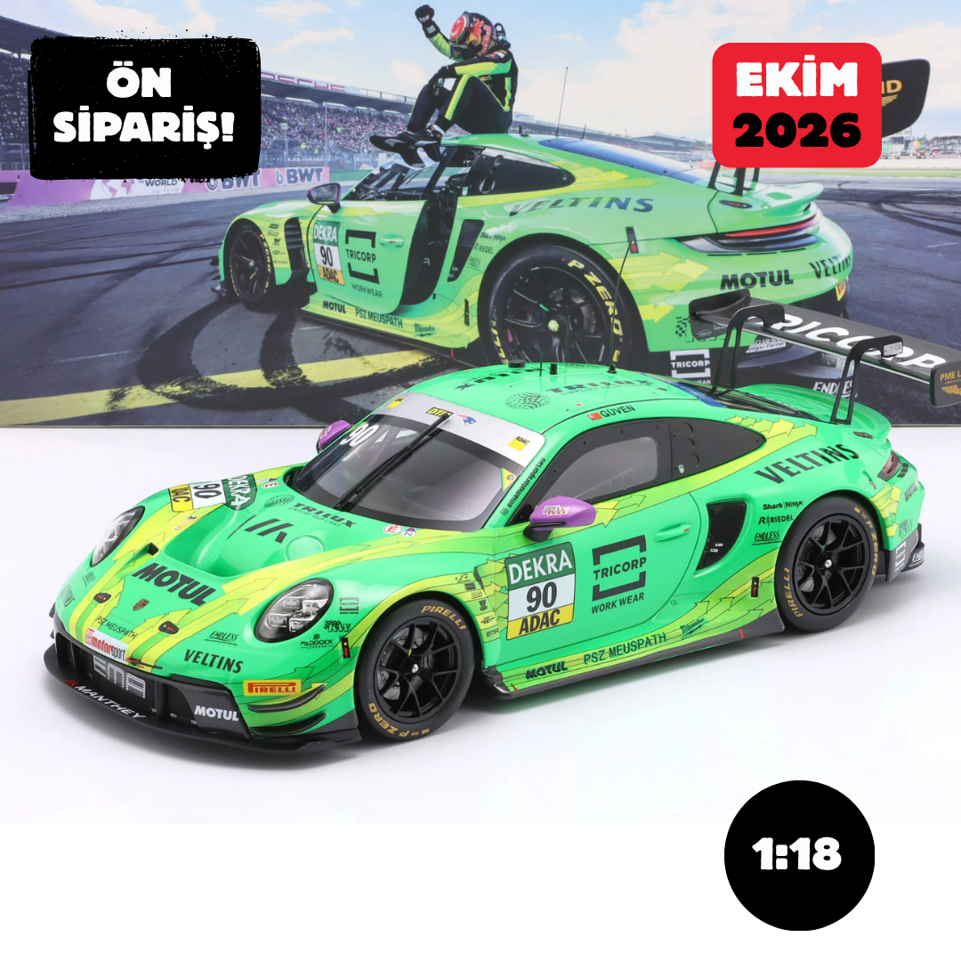 Ön Sipariş - 1/18 IXO Porsche 911 GT3 R Ayhancan Güven #90 DTM Champion 2025 Manthey - MG-I-911-DTM-25-1890