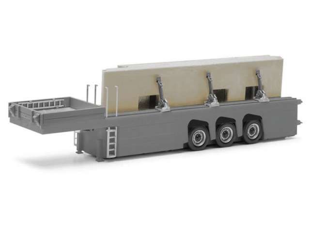 1/87 Concrete parts semi trailer + load (4 walls with connectors), grey