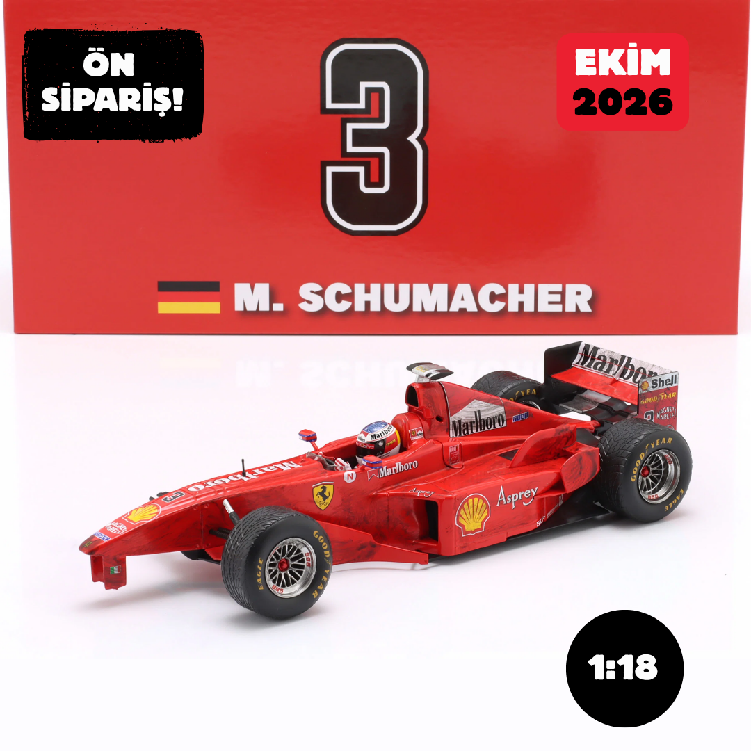 Ön Sipariş - 1/18 WERK83 Michael Schumacher Ferrari F300 3 Wheeler #3 Belgium GP Formula 1 1998 - W18033007