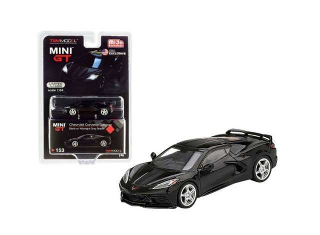 1/64 Chevrolet Corvette Stingray with Midnight Gray Stripe, black