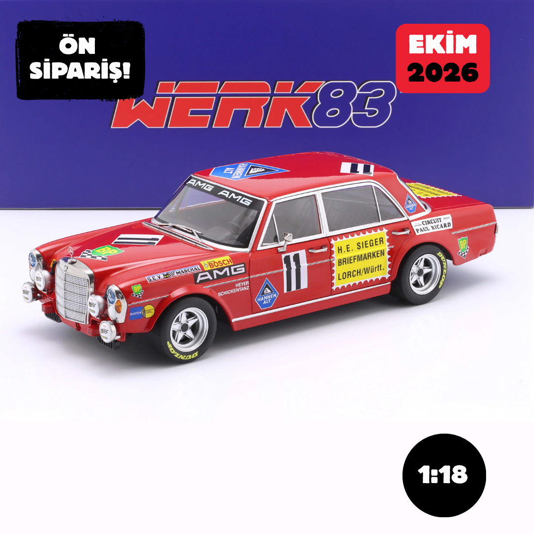 Ön Sipariş - 1/18 WERK83 Mercedes-Benz AMG 300 SEL #11 24h Paul Ricard 1971 Heyer, Schickentanz - W18030009