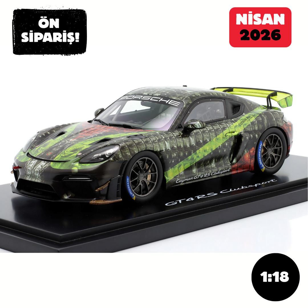 Ön Sipariş - 1/18 SPARK Porsche 718 Cayman GT4 RS Clubsport (982) Hunter multicolour - WAP0216020TCAY