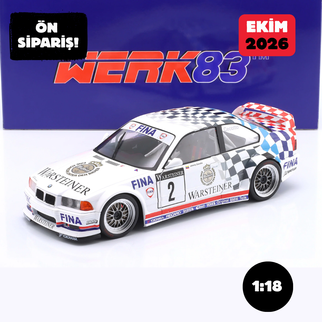 Ön Sipariş - 1/18 WERK83 BMW M3 E36 GTR #2 ADAC GT-Cup Champion 1993 Johnny Cecotto - W18051004