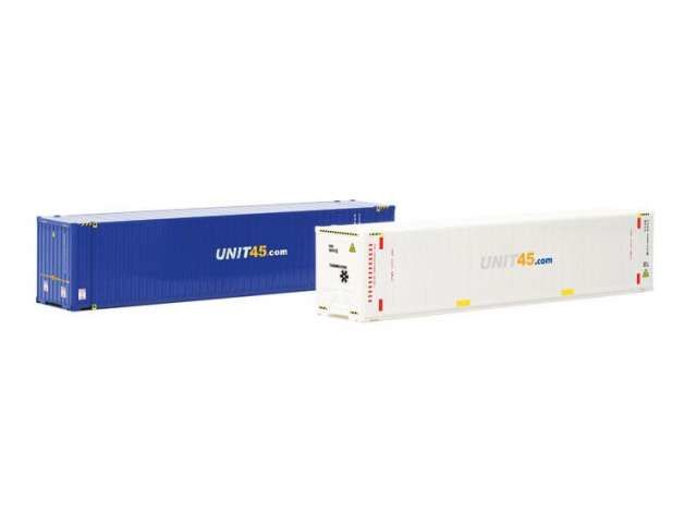 1/87 Container set 2x 45 ft. *UNIT45* (NL), white/blue