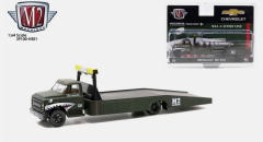 1/64 - M2 1968 Chevy C60 Flatbed Truck #68 Matt Dark Green with Graphics Maj. G Action Line Limited Edition to 21120 Pieces Worldwide