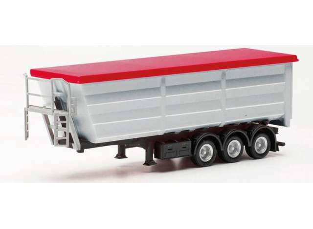 1/87 Rundmulden stahl silver, white chassis, red sail