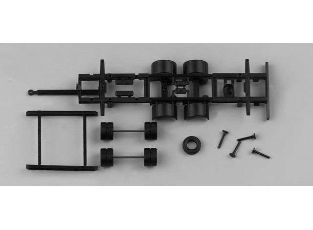 1/87 2-ass. Chassis Volume Trailer for Outlet Boxes *7.82mtr* (2 Pcs), white/black