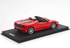Ön Sipariş - 1/18 BBR Ferrari 360 Modena Spider automatic gear Rosso Corsa - italian stripe - challenge back grid