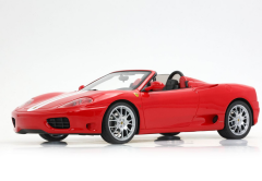 Ön Sipariş - 1/18 BBR Ferrari 360 Modena Spider automatic gear Rosso Corsa - italian stripe - challenge back grid