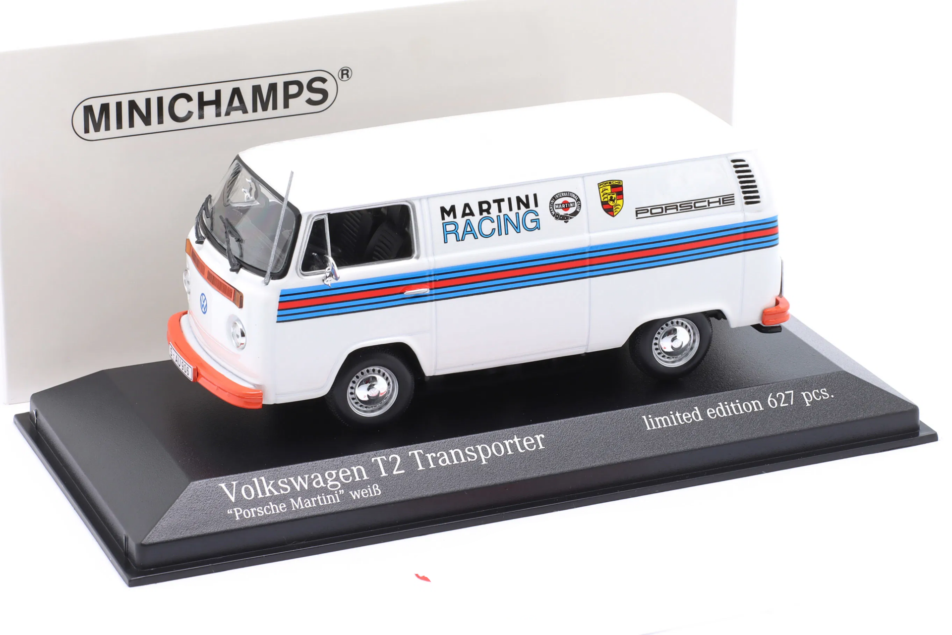 1/43 MINICHAMPS - VOLKSWAGEN - T2 DELIVERY VAN PORSCHE RENNDIENST MARTINI RACING DESIGN 1972