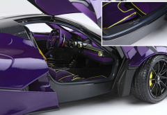 Ön Sipariş - 1/18 BBR Ferrari LaFerrari 2012 open diecast - SPECIAL PACK Purple Dubai- Viola Vio tailor made