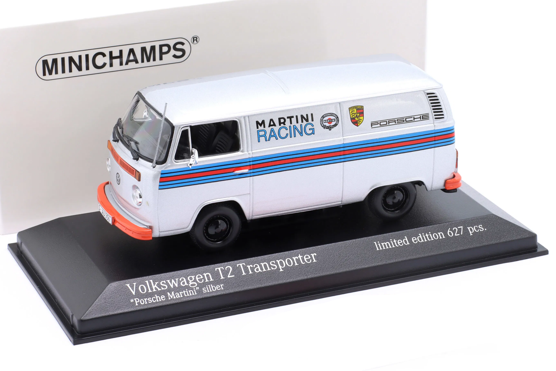 1/43 MINICHAMPS - VOLKSWAGEN - T2 DELIVERY VAN PORSCHE RENNDIENST MARTINI RACING DESIGN 1972