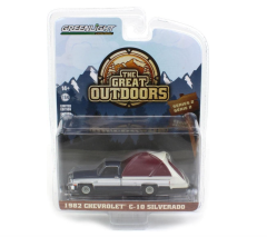 1/64 - Greenlight 38030-D The Great Outdoors Series 2 - 1982 Chevy C-10 Silverado with Modern Truck Bed Tent 1/64