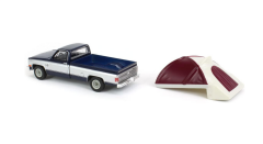 1/64 - Greenlight 38030-D The Great Outdoors Series 2 - 1982 Chevy C-10 Silverado with Modern Truck Bed Tent 1/64
