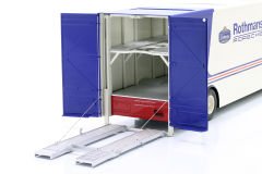 SCHUCO - MERCEDES BENZ - O317 TRUCK CAR TRANSPORTER PORSCHE ROTHMANS 1984