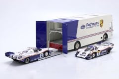 SCHUCO - MERCEDES BENZ - O317 TRUCK CAR TRANSPORTER PORSCHE ROTHMANS 1984