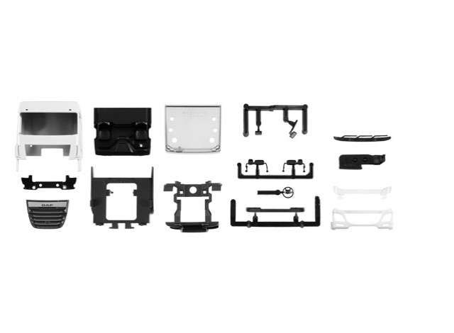 1/87 Cabine DAF XF SC E6 o. WLB (2 pcs), white/black