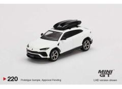 1/64 Lamborghini Urus Bianco Monocerus Matt with Roof Box, white/black