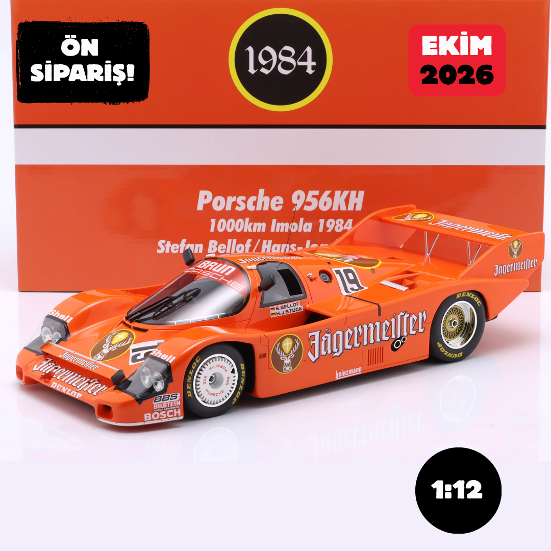 Ön Sipariş - 1/18 Minichamps Porsche 956B Jägermeister #19 Winner 1000km Imola 1984 Stuck, Bellof - W12001002