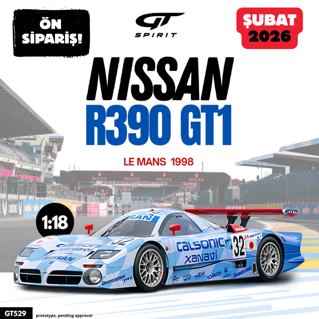 Ön Sipariş - 1/18 GT-SPIRIT Nissan R390 GT1, Le Mans, Blue - GT529