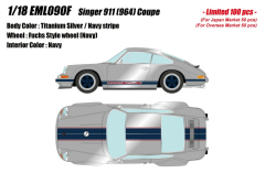 1/18  Make Up Porsche Singer 911 (964) Coupe (Titanium Silver)