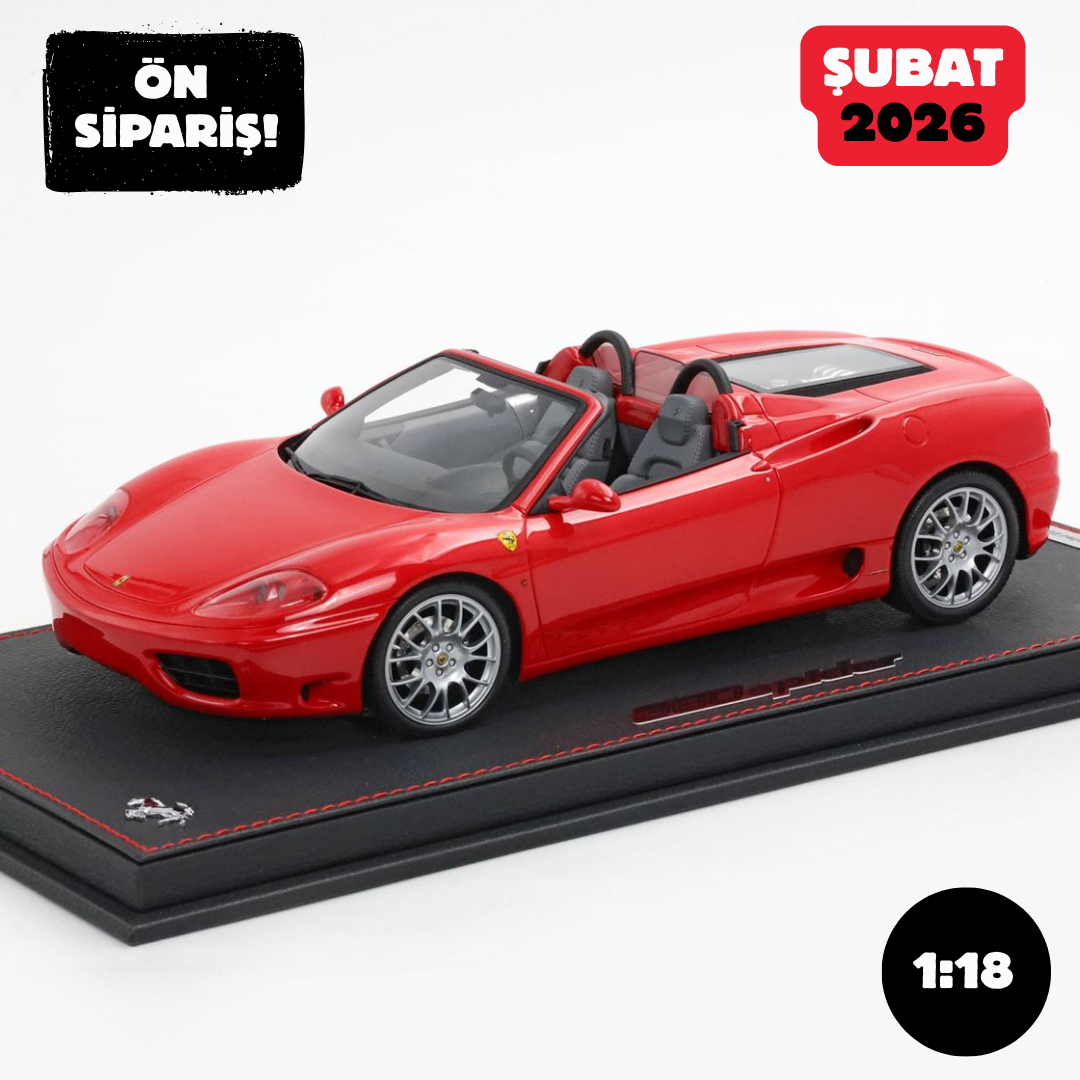 Ön Sipariş - 1/18 BBR Ferrari 360 Modena Spider automatic gear Rosso Corsa - Black