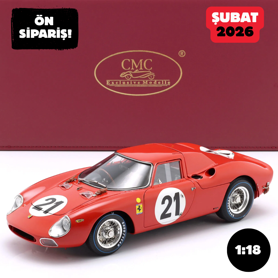 Ön Sipariş - 1/18 CMC Ferrari 250 LM #21 winner 24h LeMans 1965 Gregory, Rindt