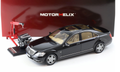 Motorhelix Mercedes-Benz S-Class S600L W221 (BLACK) Diecast Car Model with Extra Engine