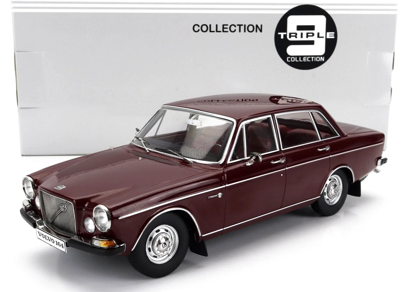 1/18 TRIPLE 9 VOLVO 164 SALOON IN BORDEAUX WINE RED - T9-1800371