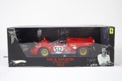 1/18 MATTEL HOT WHEELS - FERRARI - 512S N 512 24h LE MANS 1970 - PERSONAL CAR NICK MASON (PINK FLOYD)