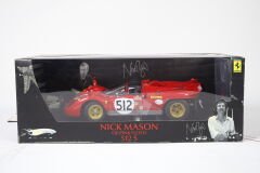 1/18 MATTEL HOT WHEELS - FERRARI - 512S N 512 24h LE MANS 1970 - PERSONAL CAR NICK MASON (PINK FLOYD)