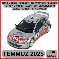 OTTO-MOBILE - PEUGEOT - 206 WRC TEAM PEUGEOT TOTAL N 3 WINNER RALLY TOUR DE CORSE 2002 GILLES PANIZZI - HERVE PANIZZI